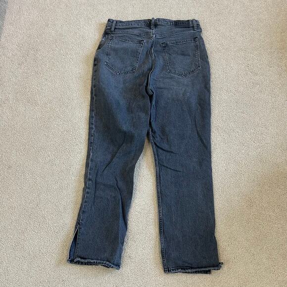 Abercrombie & Fitch The 90's Straight Ultra High rise Jeans Slit Hem Size 31/12s - Picture 5 of 7
